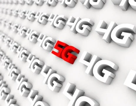 5G Internet, data transmission and storage Illustrazione stock