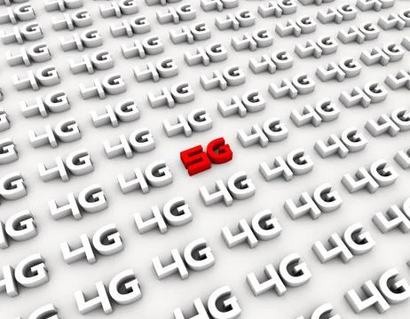 5G Internet, data transmission and storage Stockillustratie