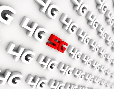 5G Internet, data transmission and storage Illustrazione stock