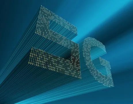 5G Internet, data transmission and storage Illustrazione stock