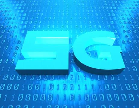 5G Internet, data transmission and storage Illustrazione stock