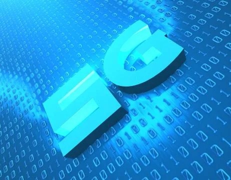 5G Internet, data transmission and storage Illustrazione stock