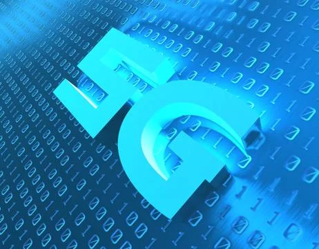 5G Internet, data transmission and storage Illustrazione stock