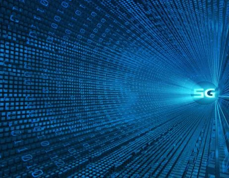 5G Internet, high-speed data transmission and storage Illustrazione stock