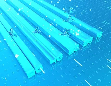 5G Internet, high-speed data transmission and storage, artificial intelligence Stock Illustration