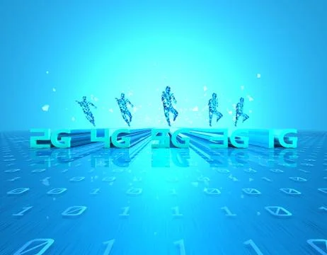 5G Internet, high-speed data transmission and storage, artificial intelligence Stock Illustration