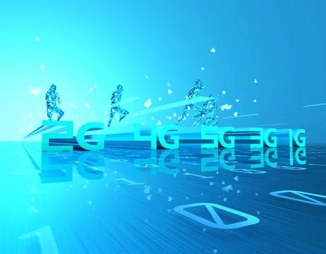 5G Internet, high-speed data transmission and storage, artificial intelligence Stock Illustration