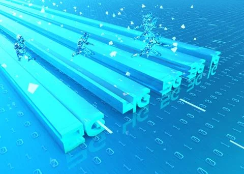 5G Internet, high-speed data transmission and storage, artificial intelligence Stock Illustration