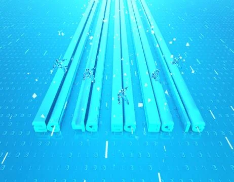 5G Internet, high-speed data transmission and storage, artificial intelligence Illustrazione stock