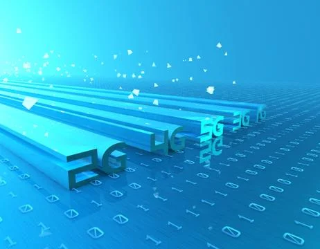 5G Internet, high-speed data transmission and storage Illustrazione stock