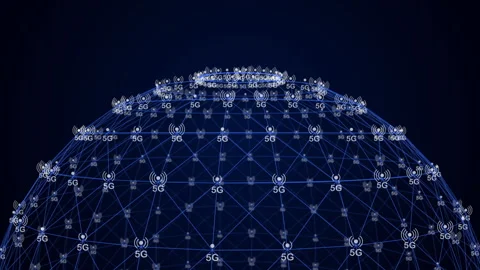 5G internet IOT of digital technology network connection abstract background 스톡 동영상 338064509