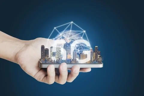 5G internet network and technology. Element of this image are furnished by NASA Stock Photos