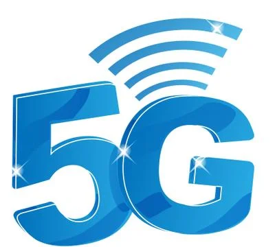 5G internet network vector logo. Isolated icon for 5 G mobile net or wireless Stock Illustration