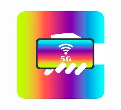 5G internet network vector logo or UI app icon for 5 G mobile net connection Stock Illustration