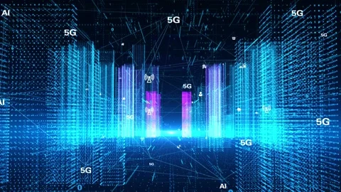 5g Internet, smart technology, city, Internet of things Stock Footage 137640879
