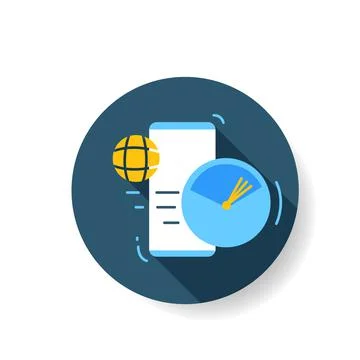 5G internet speed traffic flat icon. Color Stock Illustration