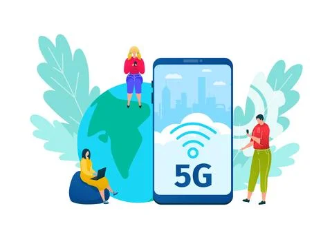 5g internet technology vector illustration. Global data connection and Stock Illustration
