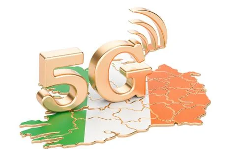 5G in Ireland concept, 3D rendering Illustrazione stock