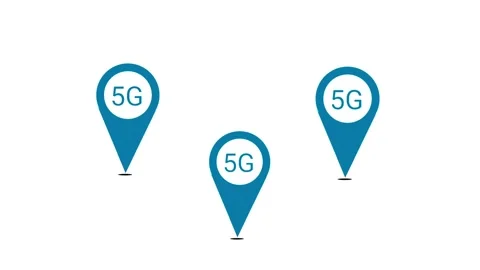 5G Location Pin Icon Wireless Network Loop Stock Footage 339826938