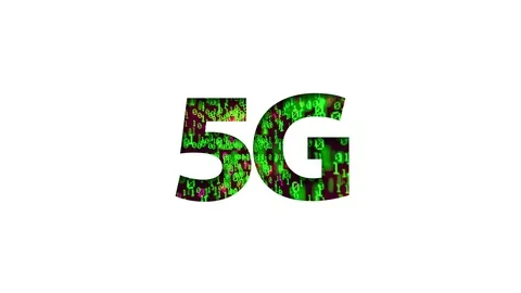 5G logo with data binary grid animation Stock Footage 110903748