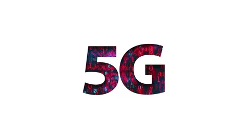 5G logo with data binary grid animation Stock Footage 110903768