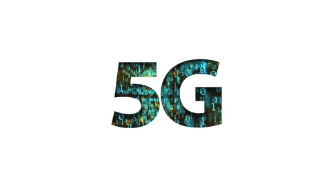 5G logo with data binary grid animation Stock Footage 110903774