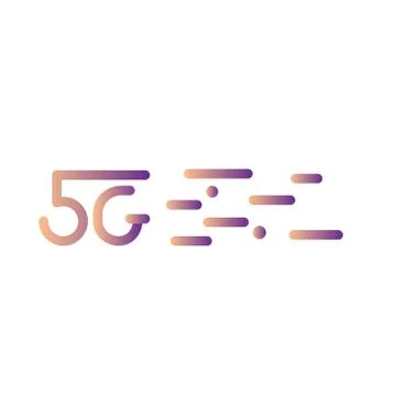 5g logo design, gradient, on white background. motion elements Stock Illustration