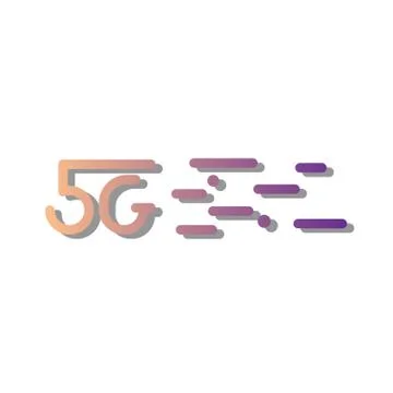5g logo design, gradient, on white background. motion elements Stock Illustration