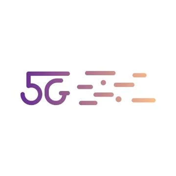 5g logo design, gradient, on white background. motion elements 스톡 일러스트