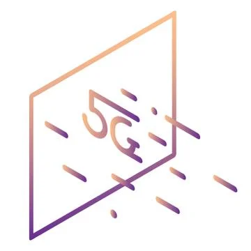 5g logo design, gradient, on white background. motion elements Illustrazione stock