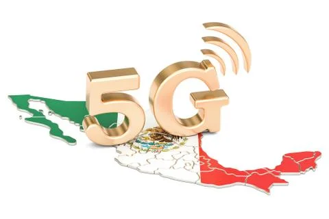 5G in Mexico concept, 3D rendering Stock Illustration