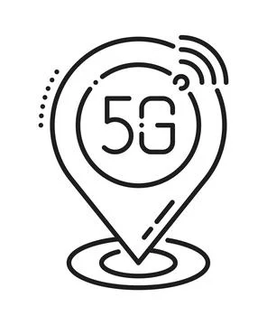 5G mobile access point tech line icon or symbol Stock Illustration