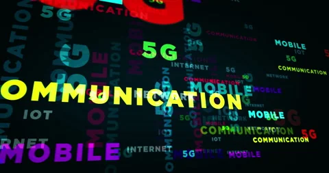 5g mobile and communication text loop abstract concept Stock Footage 154643108