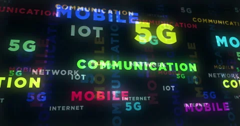 5g mobile and communication text loop abstract concept Stock Footage 154643359