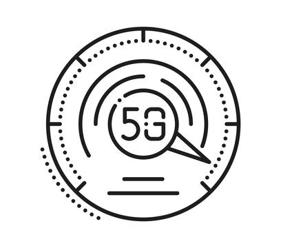 5G mobile broadband speed technology line icon Stock Illustration