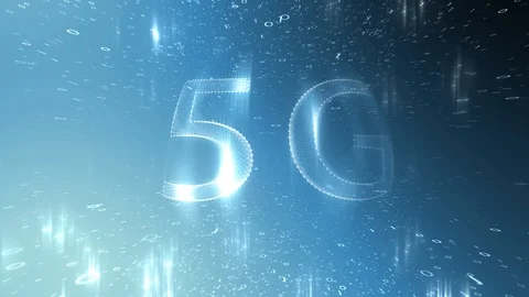 5g mobile cyber space network with binary numbers Vídeo Stock 117445437