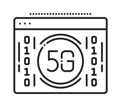 5G mobile data transfer network line icon Illustrazione stock