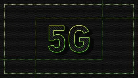 5G mobile network and internet concept symbol. Technology theme background Stock Illustration