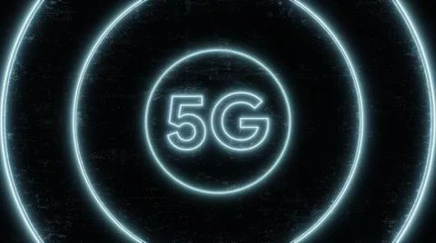 5g mobile network technology background. Internet of next generation. Neon 스톡 일러스트