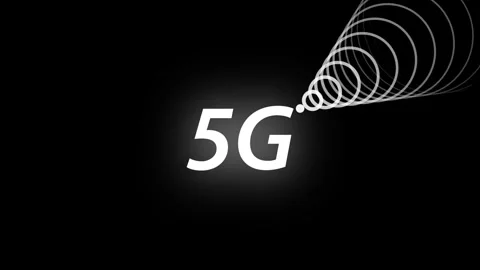5G Mobile Network Wireless Signal Technology Icon Stock Footage 345100314