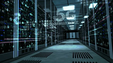 5G mobile phone network in server room Stock Footage 105394456