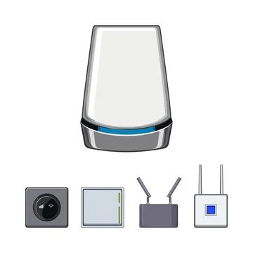 5g modem with wireless network devices illustration Stock Illustration