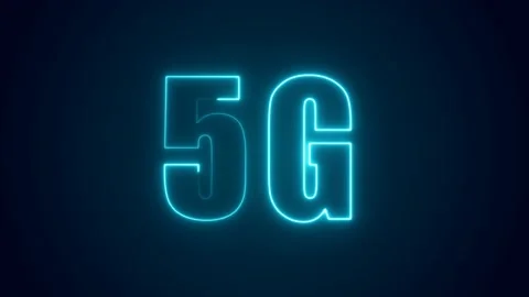 5G modern background. Neon technology backdrop. Fifth generation mobile communic Stock Footage 171582881