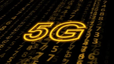 5G on a moving digital background. Concept of new internet technologies. Stock Footage 270542775