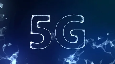5G Network animation with white blue low poly background, fastest global wire Stock Footage 114860609