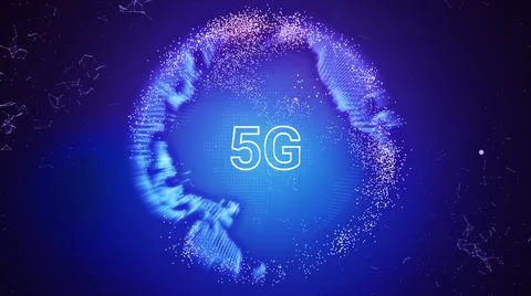 5G network concept with a global network connection. Ilustração Stock