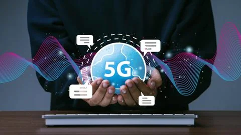5G network concept, high-speed mobile Internet, new generation networks.5G .. Stock Photos