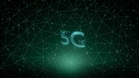 5G network digital hologram and internet  background.3D Rendering Stock Footage 196382205