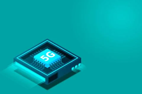 5G network processor illustration. Mobile wireless internet of next generatio Stock Illustration