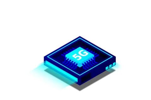 5G network processor illustration. Mobile wireless internet of next generatio Stock Illustration